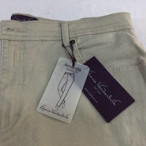 Gloria Vanderbilt Amanda Tan Jeans Sz 14 Stretch Classic Fit NEW Short 36 x 28